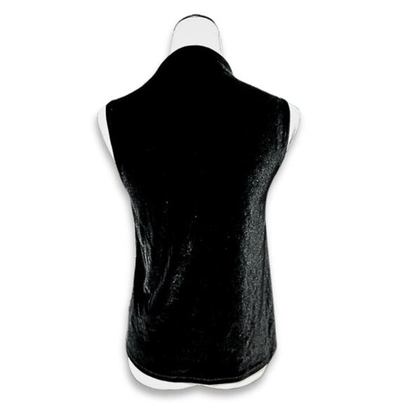 Express Tank Top Velvet Material Mock Neck Sleeveless Design Black Women's XS - Picture 4 of 8